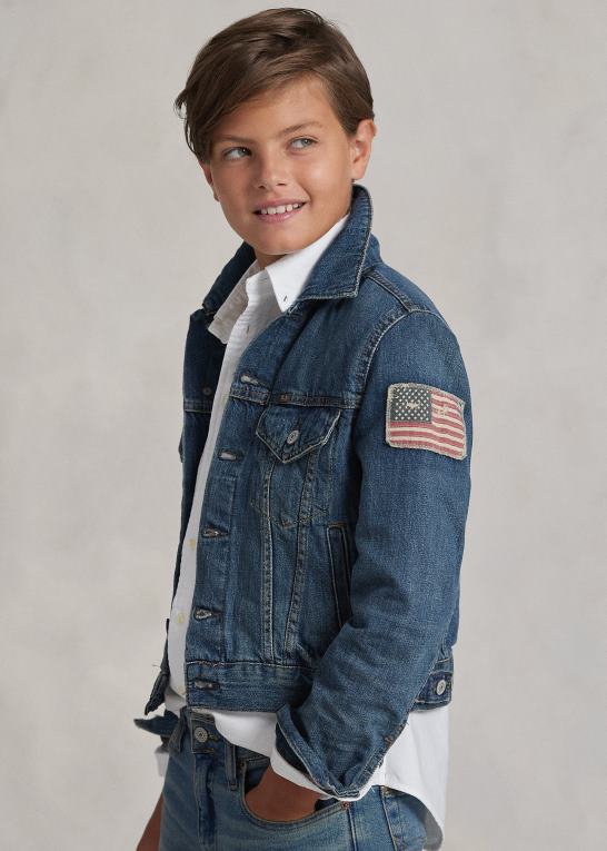 Gordon vask børn Ralph Lauren truckerjakke i denim til drenge Z426B6058