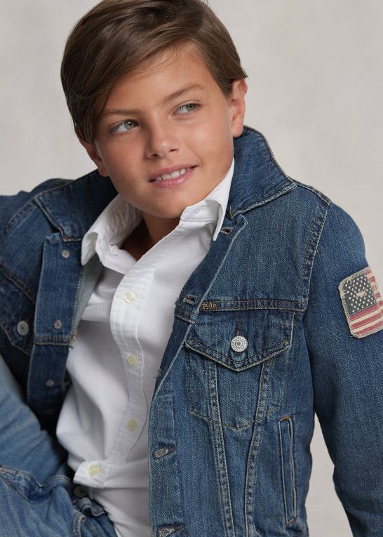 Gordon vask børn Ralph Lauren truckerjakke i denim til drenge Z426B6058
