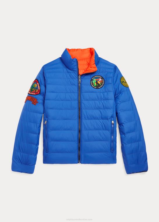 dakota blå multi børn Ralph Lauren p-lags 2 vendbar jakke Z426B7576