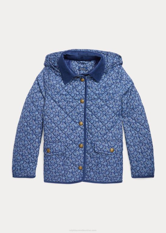 delphine blomster børn Ralph Lauren quiltet vandafvisende staldjakke Z426B7573