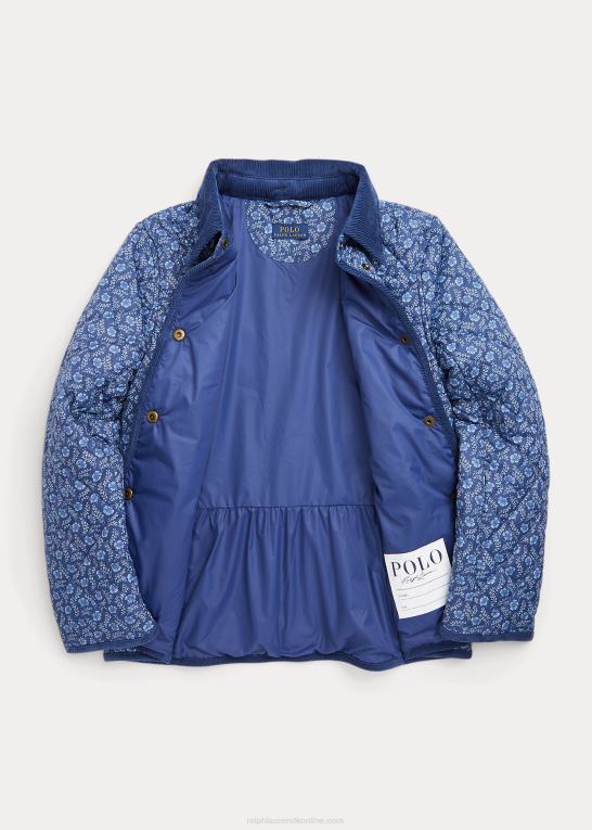 delphine blomster børn Ralph Lauren quiltet vandafvisende staldjakke Z426B7573