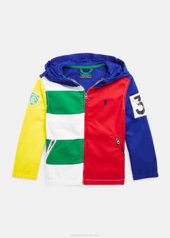 farveblok multi børn Ralph Lauren farveblokeret hættejakke i bomuld Z426B5778