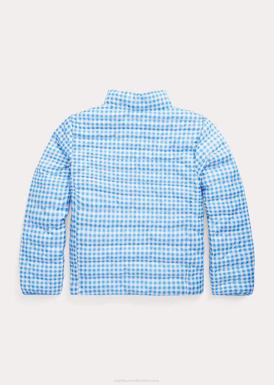 gingham/blå børn Ralph Lauren p-lags 2 vendbar jakke Z426B6620