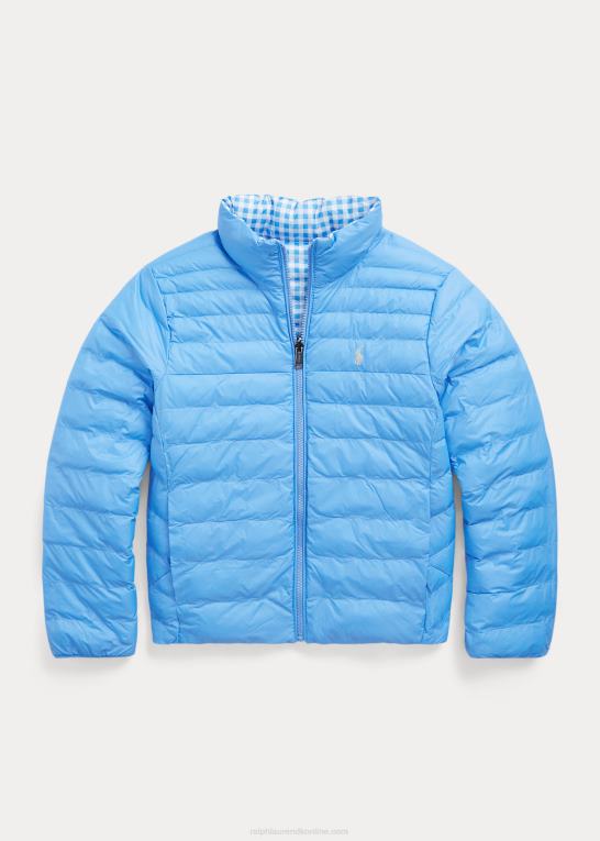 gingham/blå børn Ralph Lauren p-lags 2 vendbar jakke Z426B6620