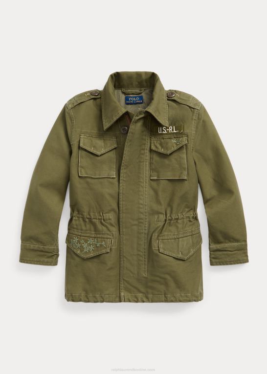 havesti børn Ralph Lauren bomuldstwill overskudsjakke Z426B6893