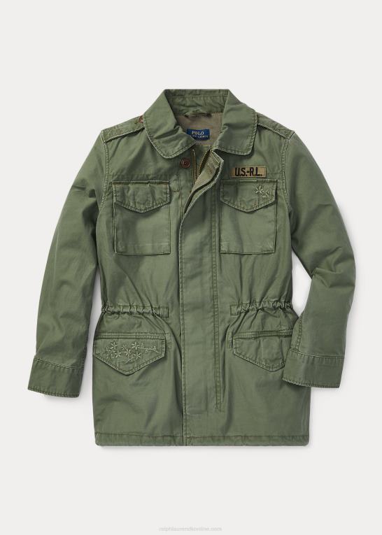 havesti børn Ralph Lauren bomuldstwill overskudsjakke Z426B7208