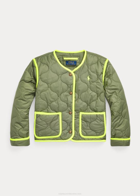 havesti børn Ralph Lauren quiltet jakke med neonkant Z426B7540