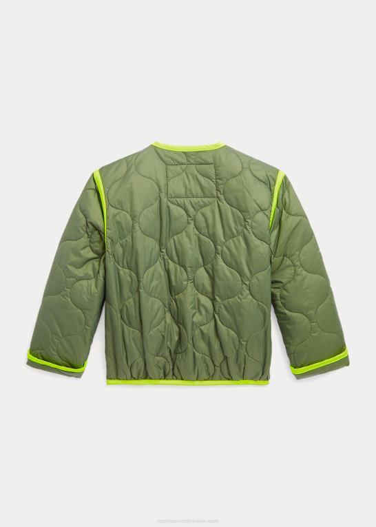 havesti børn Ralph Lauren quiltet jakke med neonkant Z426B9991