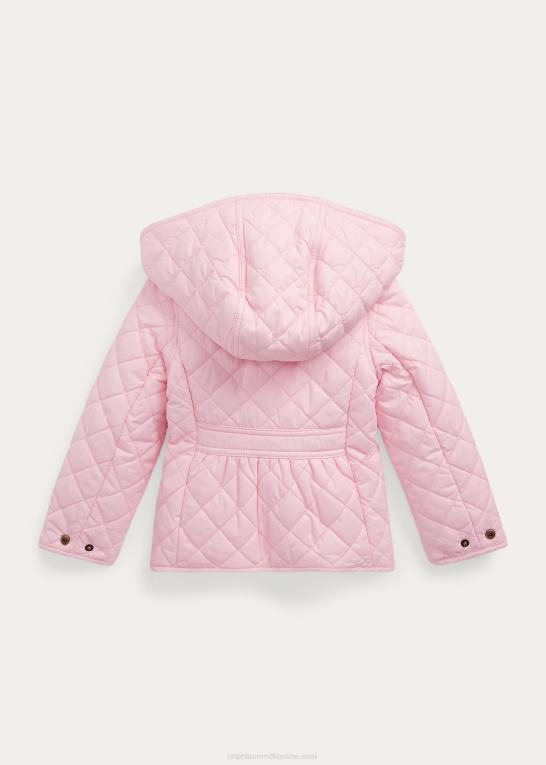 karmel pink børn Ralph Lauren quiltet vandafvisende staldjakke Z426B7370