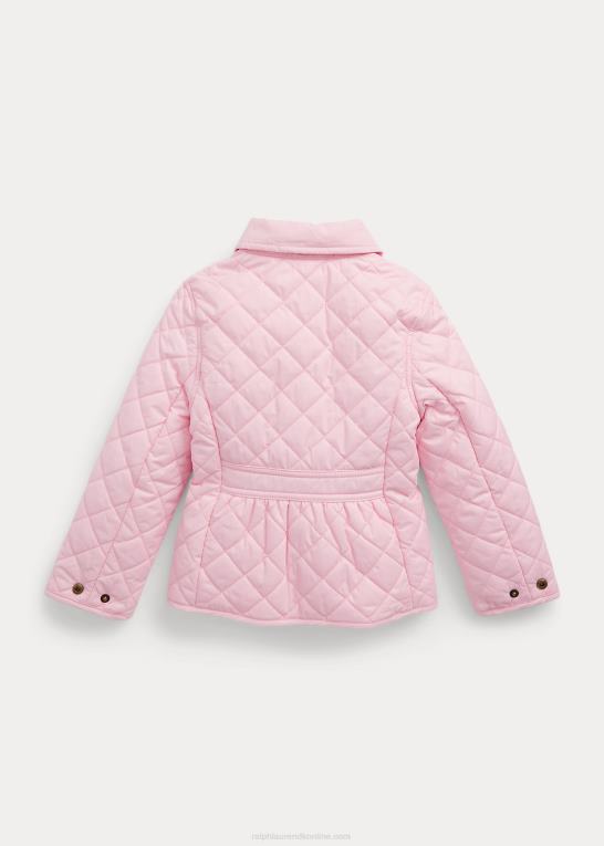 karmel pink børn Ralph Lauren quiltet vandafvisende staldjakke Z426B7370