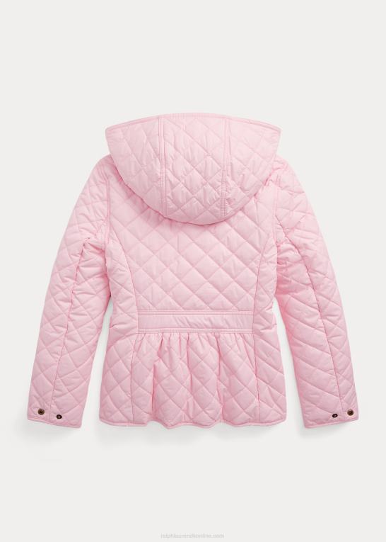karmel pink børn Ralph Lauren quiltet vandafvisende staldjakke Z426B7490