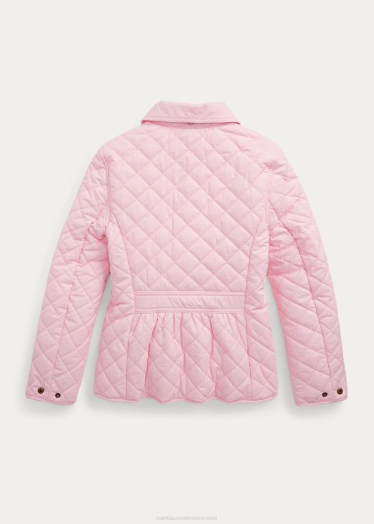karmel pink børn Ralph Lauren quiltet vandafvisende staldjakke Z426B7490
