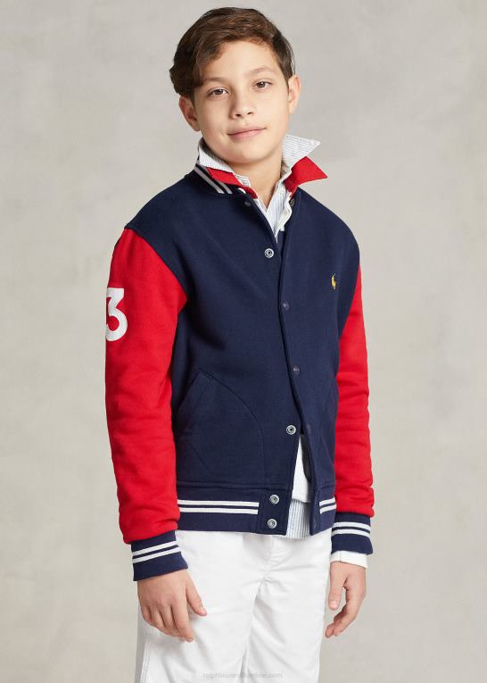 krydstogtflåde børn Ralph Lauren baseballjakke i crest fleece Z426B5992