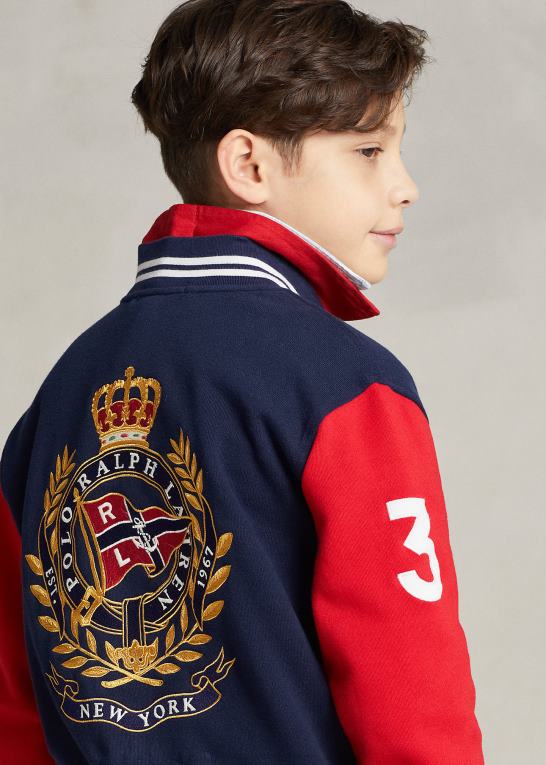 krydstogtflåde børn Ralph Lauren baseballjakke i crest fleece Z426B5992