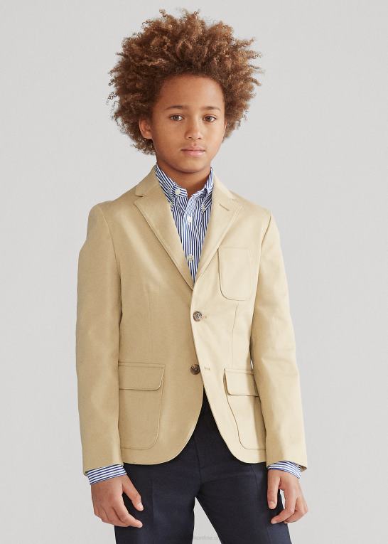 kystbeige børn Ralph Lauren stræk chino jakkesæt Z426B6577