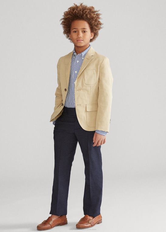 kystbeige børn Ralph Lauren stræk chino jakkesæt Z426B6577