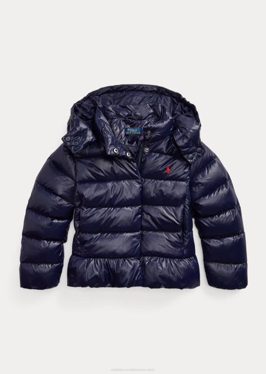 newport flåde børn Ralph Lauren vandafvisende peplum dunjakke Z426B7473