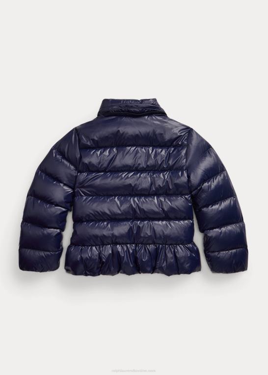 newport flåde børn Ralph Lauren vandafvisende peplum dunjakke Z426B7473