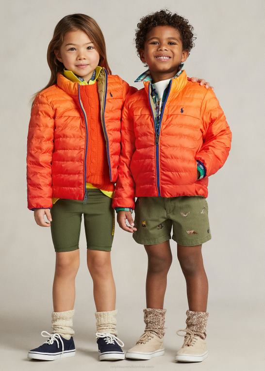 ombre/ørken khaki børn Ralph Lauren p-lags 2 vendbar jakke Z426B6431