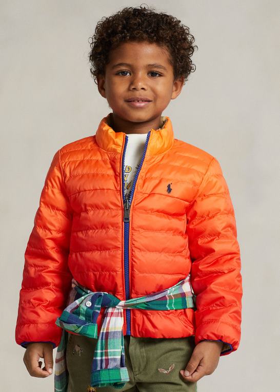ombre/ørken khaki børn Ralph Lauren p-lags 2 vendbar jakke Z426B6431