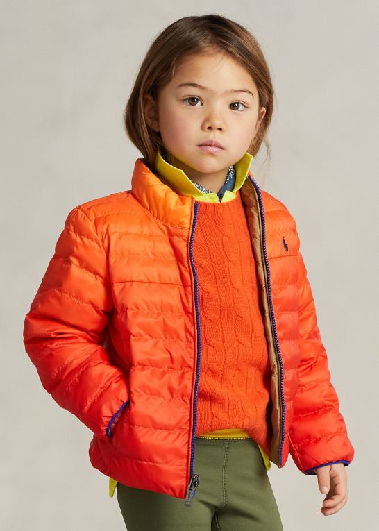 ombre/ørken khaki børn Ralph Lauren p-lags 2 vendbar jakke Z426B6431