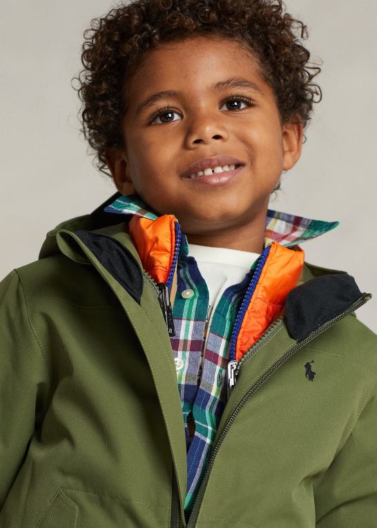 ombre/ørken khaki børn Ralph Lauren p-lags 2 vendbar jakke Z426B6431
