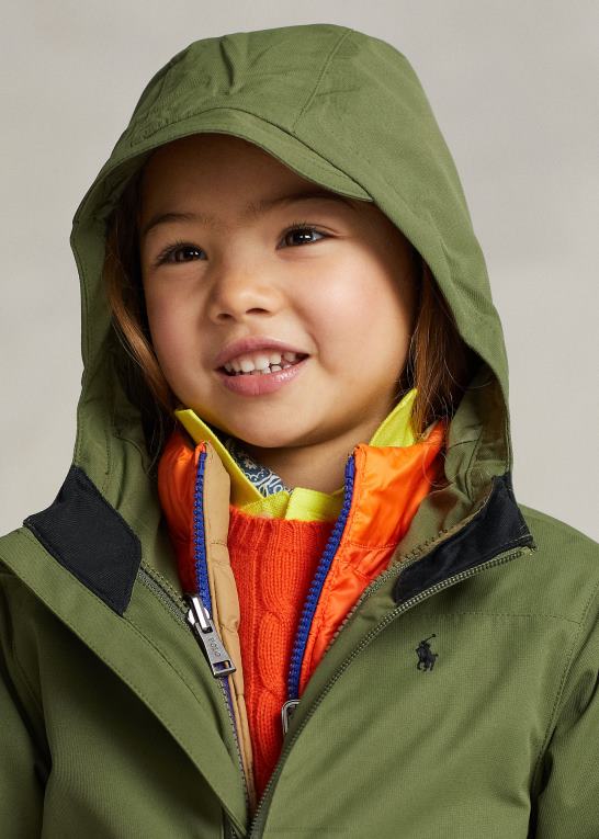 ombre/ørken khaki børn Ralph Lauren p-lags 2 vendbar jakke Z426B6431