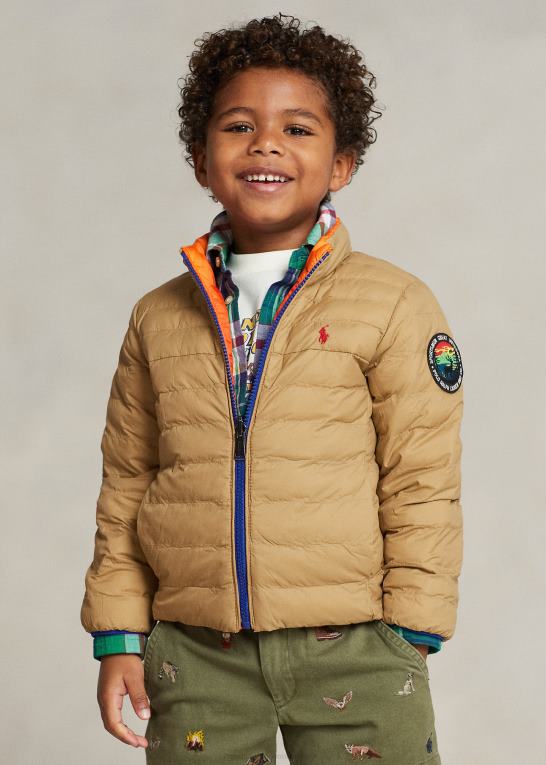 ombre/ørken khaki børn Ralph Lauren p-lags 2 vendbar jakke Z426B6431