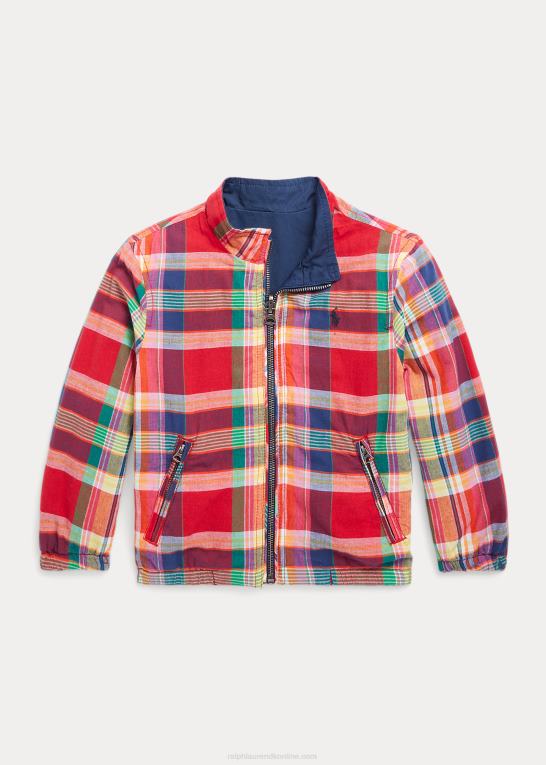 rød/marine multi børn Ralph Lauren vendbar madrasjakke i bomuld Z426B5662
