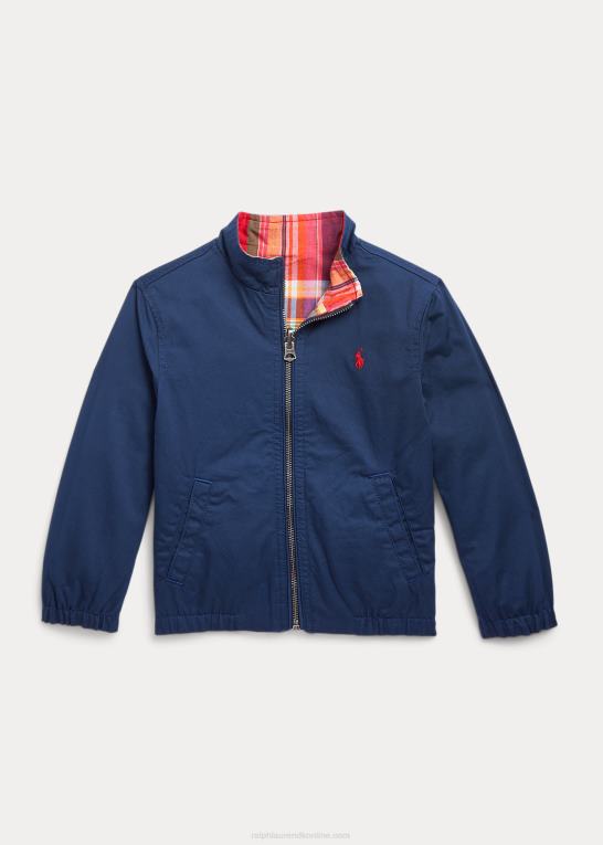rød/marine multi børn Ralph Lauren vendbar madrasjakke i bomuld Z426B5662