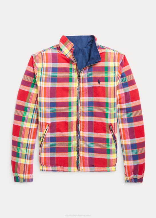 rød/marine multi børn Ralph Lauren vendbar madrasjakke i bomuld Z426B6181