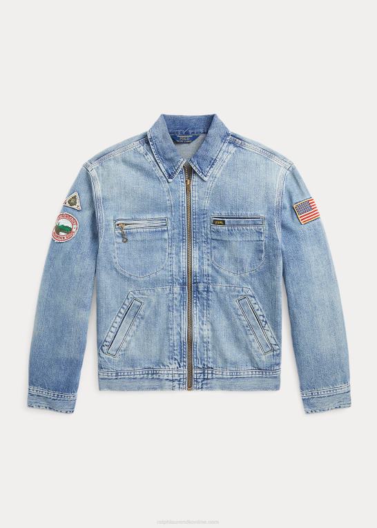 sequan vask børn Ralph Lauren denim truckerjakke med fuld lynlås Z426B6140