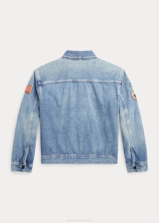 sequan vask børn Ralph Lauren denim truckerjakke med fuld lynlås Z426B6140