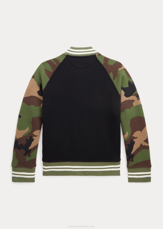 sort multi børn Ralph Lauren baseball jakke i fleece Z426B6524