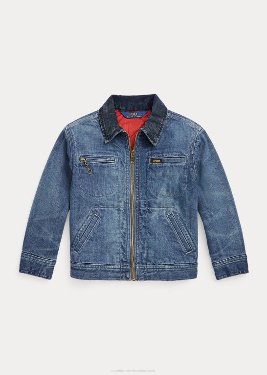 wydale vask børn Ralph Lauren denim truckerjakke med fuld lynlås Z426B9918
