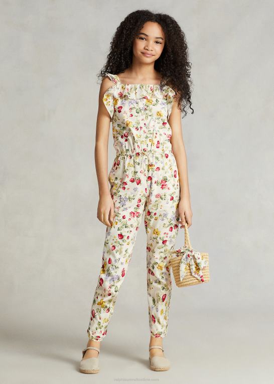 blomstret jordbær børn Ralph Lauren blomstret batiste jumpsuit i bomuld Z426B6723
