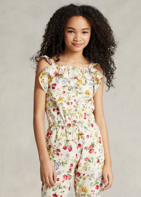 blomstret jordbær børn Ralph Lauren blomstret batiste jumpsuit i bomuld Z426B6723