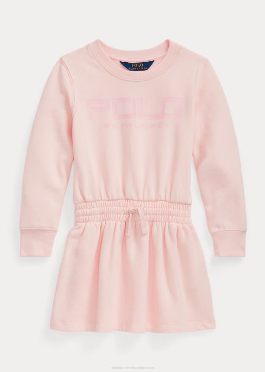 akacie lyserød børn Ralph Lauren logo fleece kjole Z426B7432
