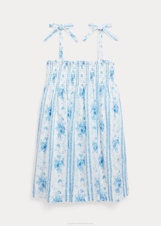 aline blomster børn Ralph Lauren blomstret smock-batistkjole i bomuld Z426B6823
