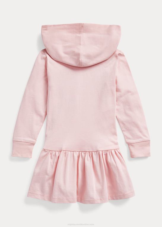 antydning af pink børn Ralph Lauren hættekjole i bomuldsjersey med logo Z426B9959