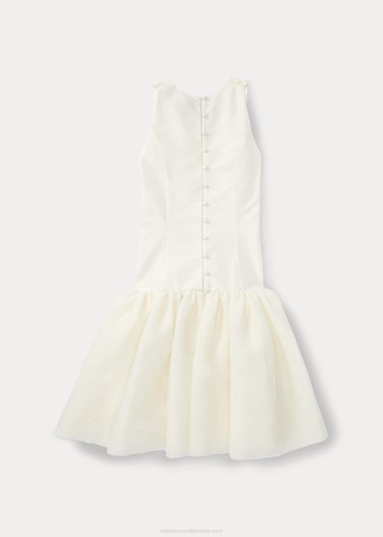 børn Ralph Lauren broderet silke tyl kjole Z426B7513