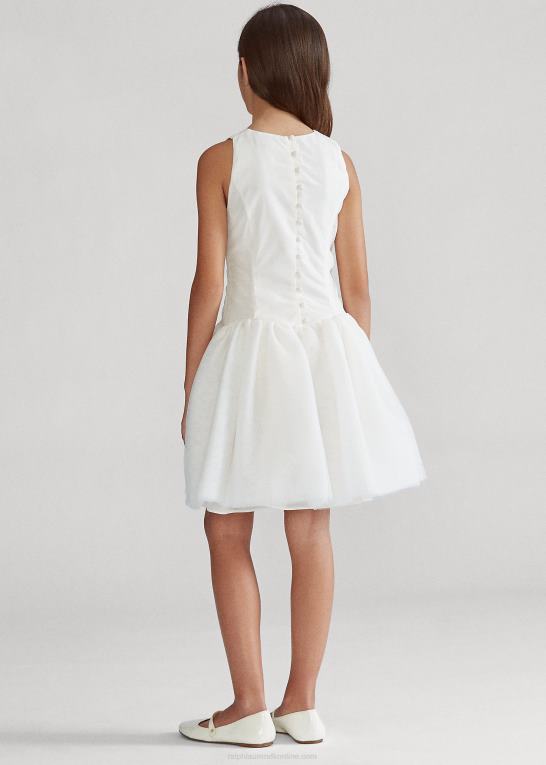 børn Ralph Lauren broderet silke tyl kjole Z426B7513
