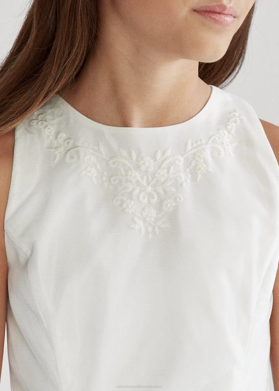 børn Ralph Lauren broderet silke tyl kjole Z426B7513