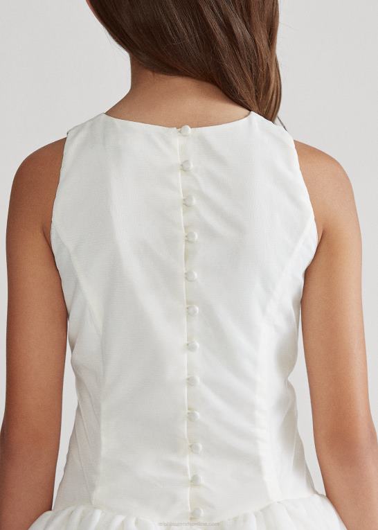 børn Ralph Lauren broderet silke tyl kjole Z426B7513
