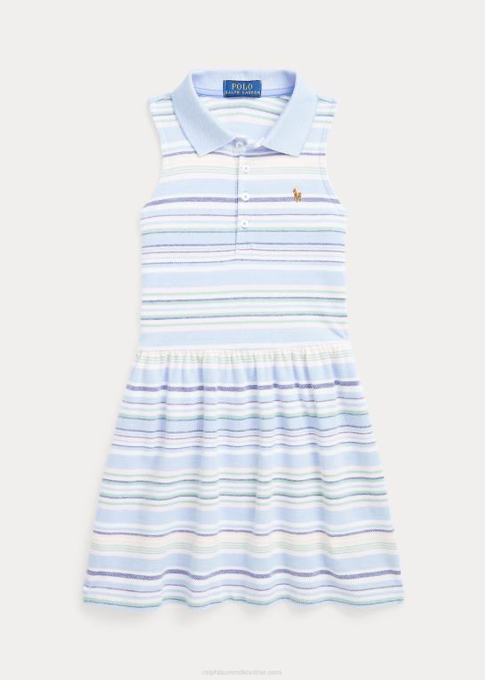 baby Blå børn Ralph Lauren stribet oxford polokjole i strik Z426B6806