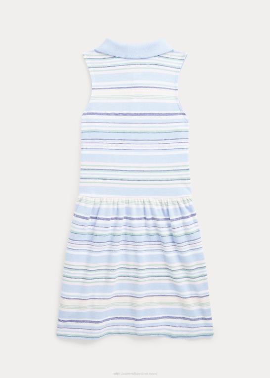 baby Blå børn Ralph Lauren stribet oxford polokjole i strik Z426B6806