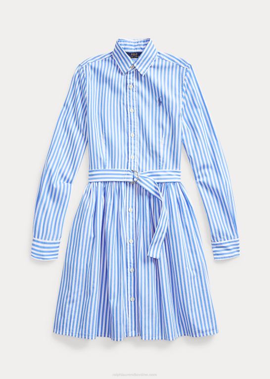 blå multi børn Ralph Lauren stribet skjortekjole i bomuld Z426B10006