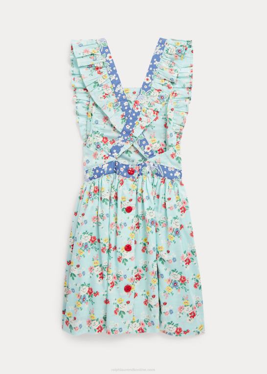 blomstret børn Ralph Lauren patchwork-blomstret bomuldskjole Z426B6715
