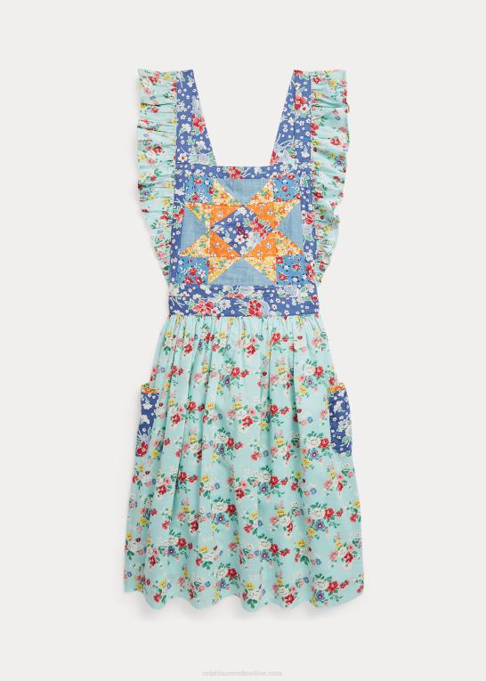 blomstret børn Ralph Lauren patchwork-blomstret bomuldskjole Z426B7091