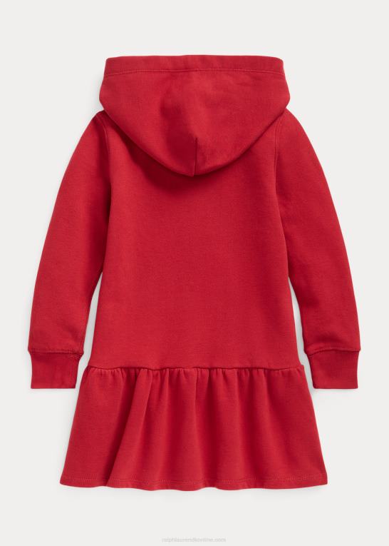 chili peber børn Ralph Lauren hættekjole i fleece med logo Z426B7410